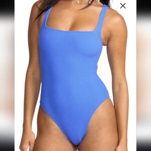 NWT Billabong  SUNRAYS Square Neck Vibrant Blue Swimsuit Size M.